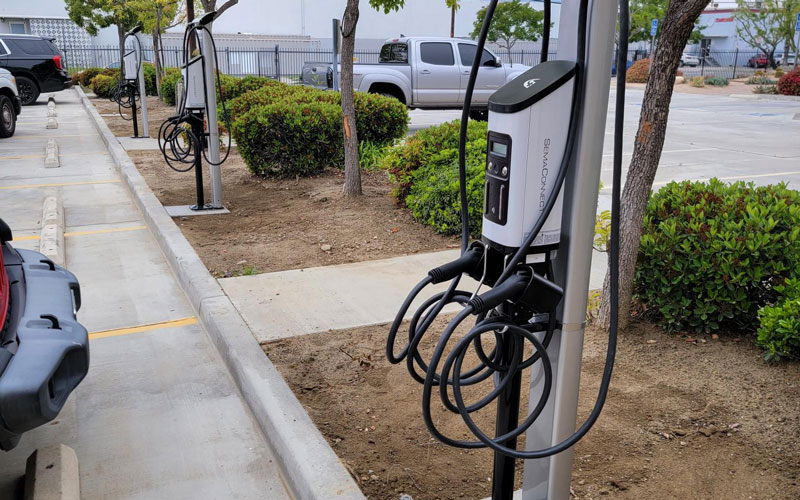 commercial Level 2 charging station installation in California